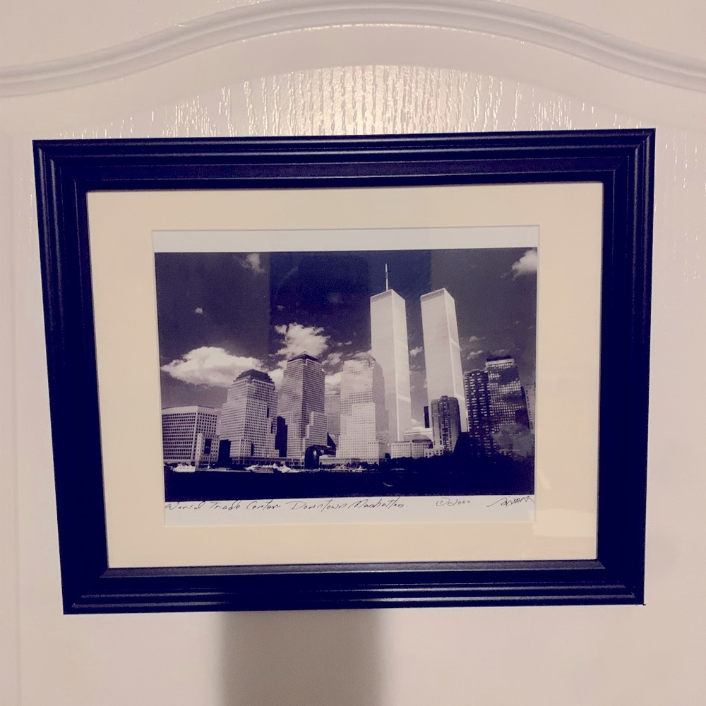 Remember Twin Towers downtown Manhattan! Framed Picture